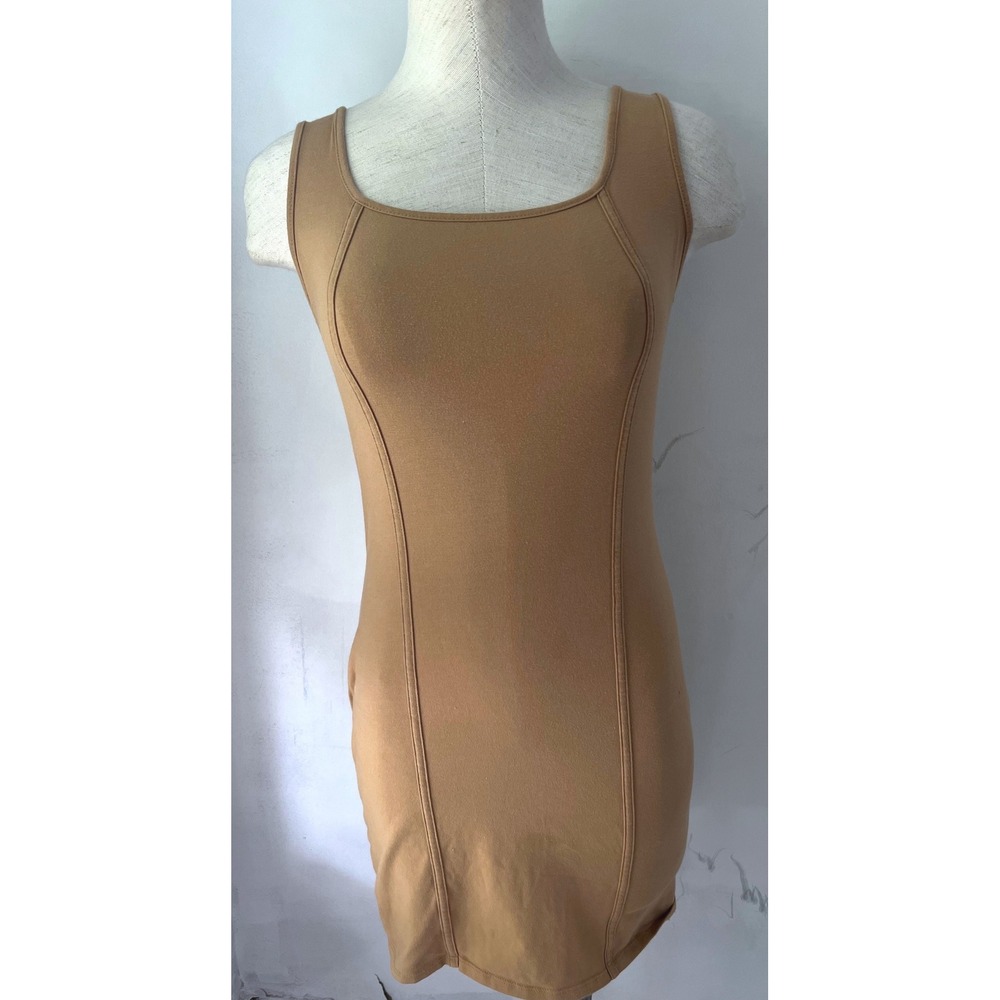 Wild Fable Brown Sleeveless Scoop Neck Bodycon Mini Layering Fall Dress Medium